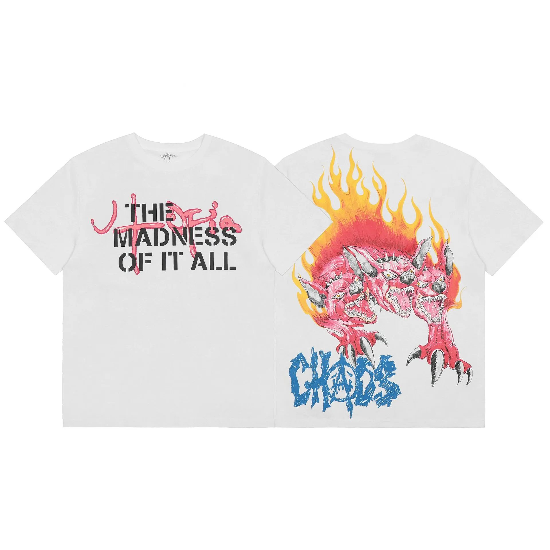 Unisex Cotton Graphic Streetwear T-Shirt White - Travis Scott - Cnfans - $22.26