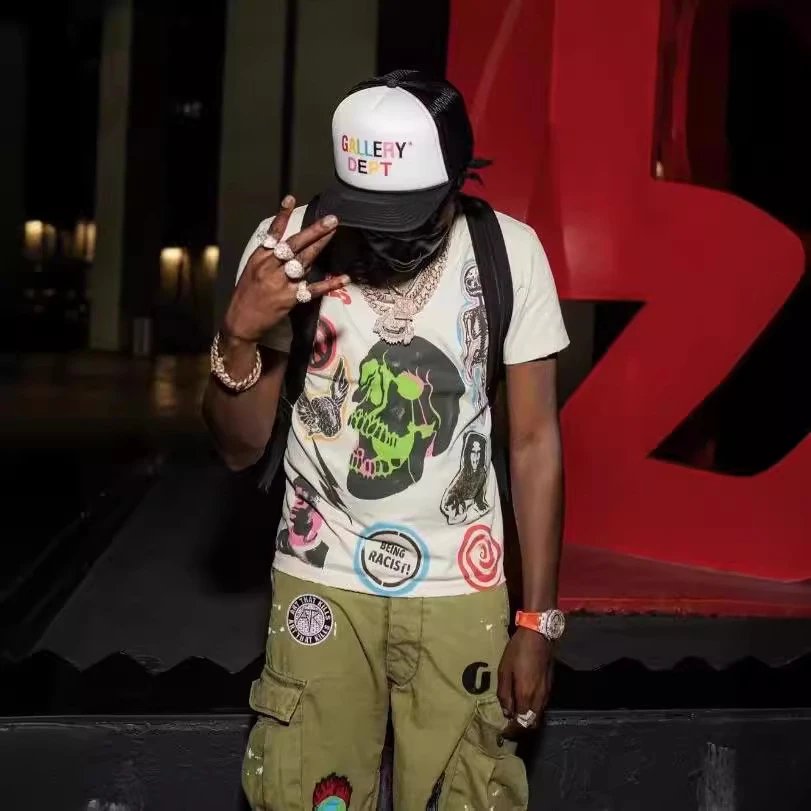 Gallery Dept Skull Flame Tee White - Gallery Image 14 - Detailed View