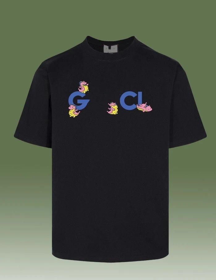 Cartoon Print Cotton Tee Unisex Top Onyx - Gucci - Cnfans - $25.81