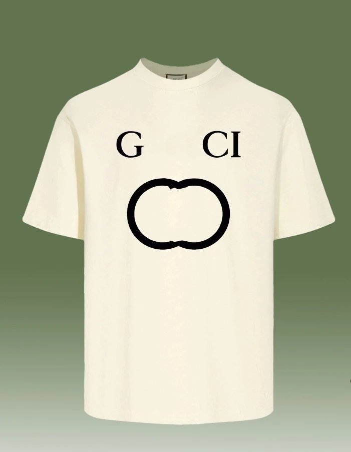 Casual Cotton Graphic Tee Unisex T-Shirt - Ecru - Gucci - Cnfans - $25.81