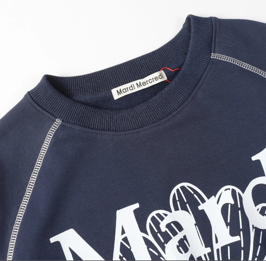 Women's Loose Fit Raglan Daisy Print Sweatshirt Ecru Blue - Gallery Image 15 - Detailed View