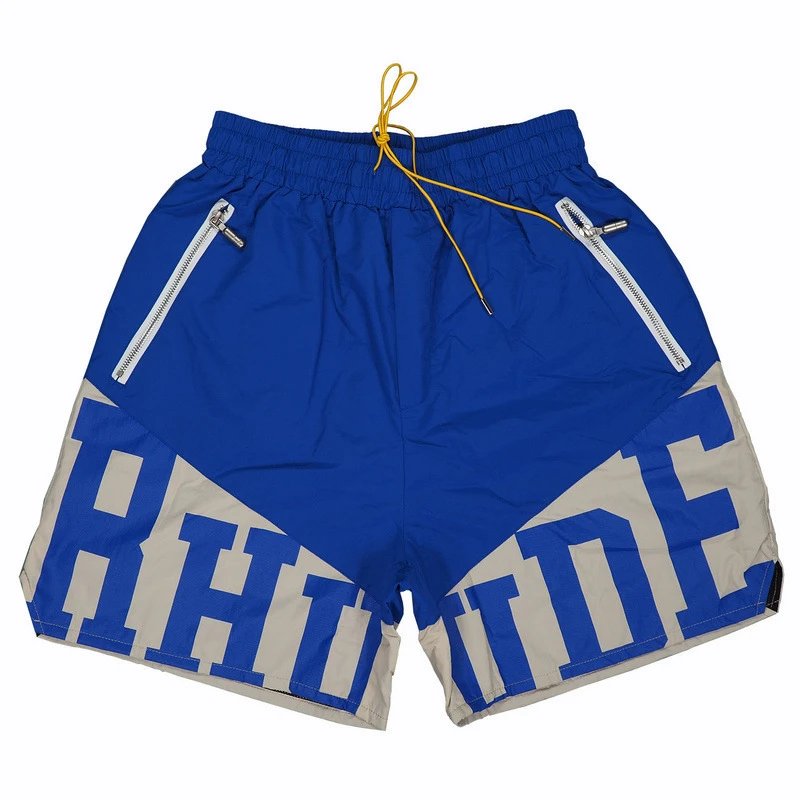 Rhude Colorblock Drawstring Shorts Blue - Gallery Image 2 - Detailed View
