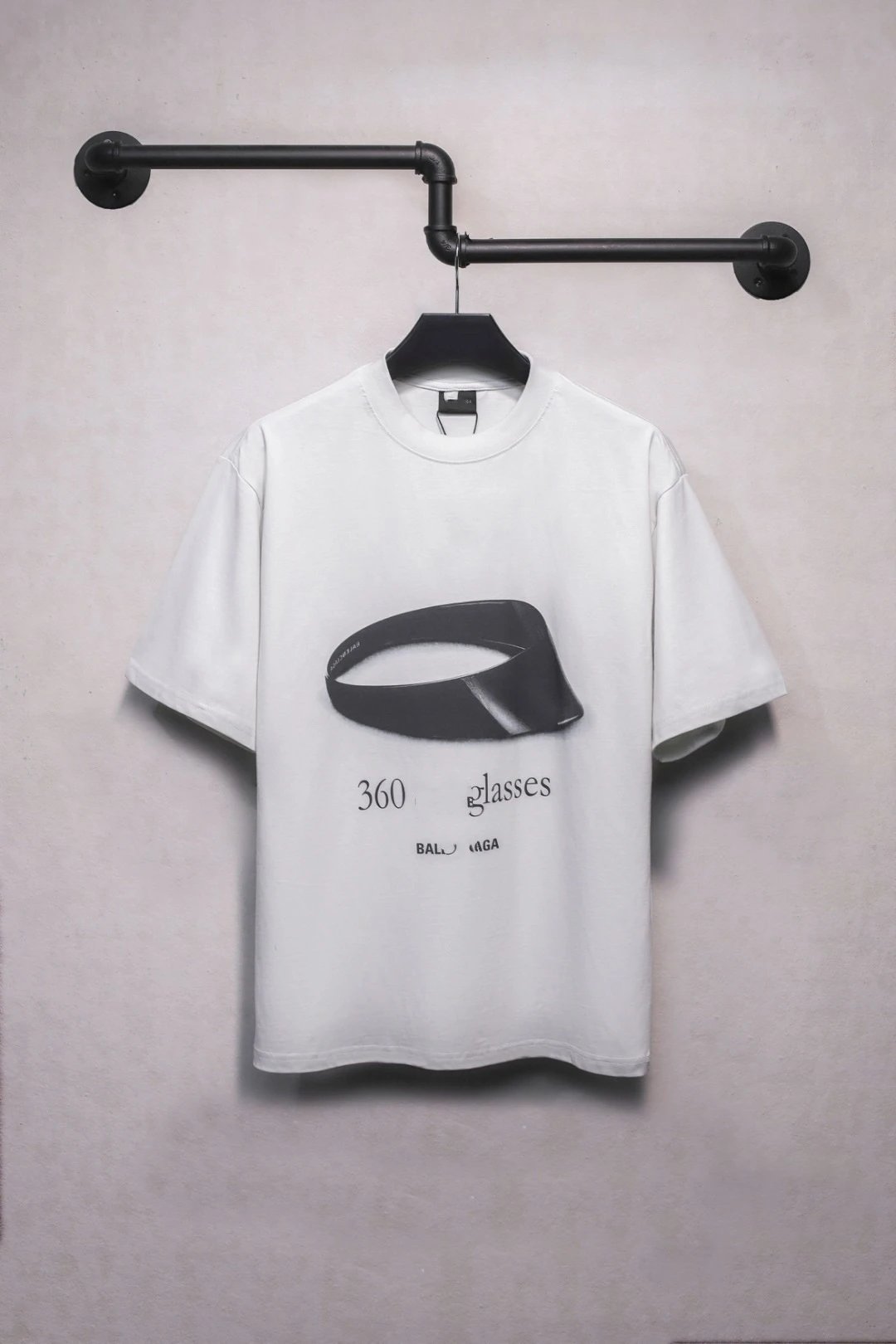 Unisex Oversized Shoe Graphic Print Short Sleeve Tee, Chalk White - Balenciaga - Cnfans - $28.39