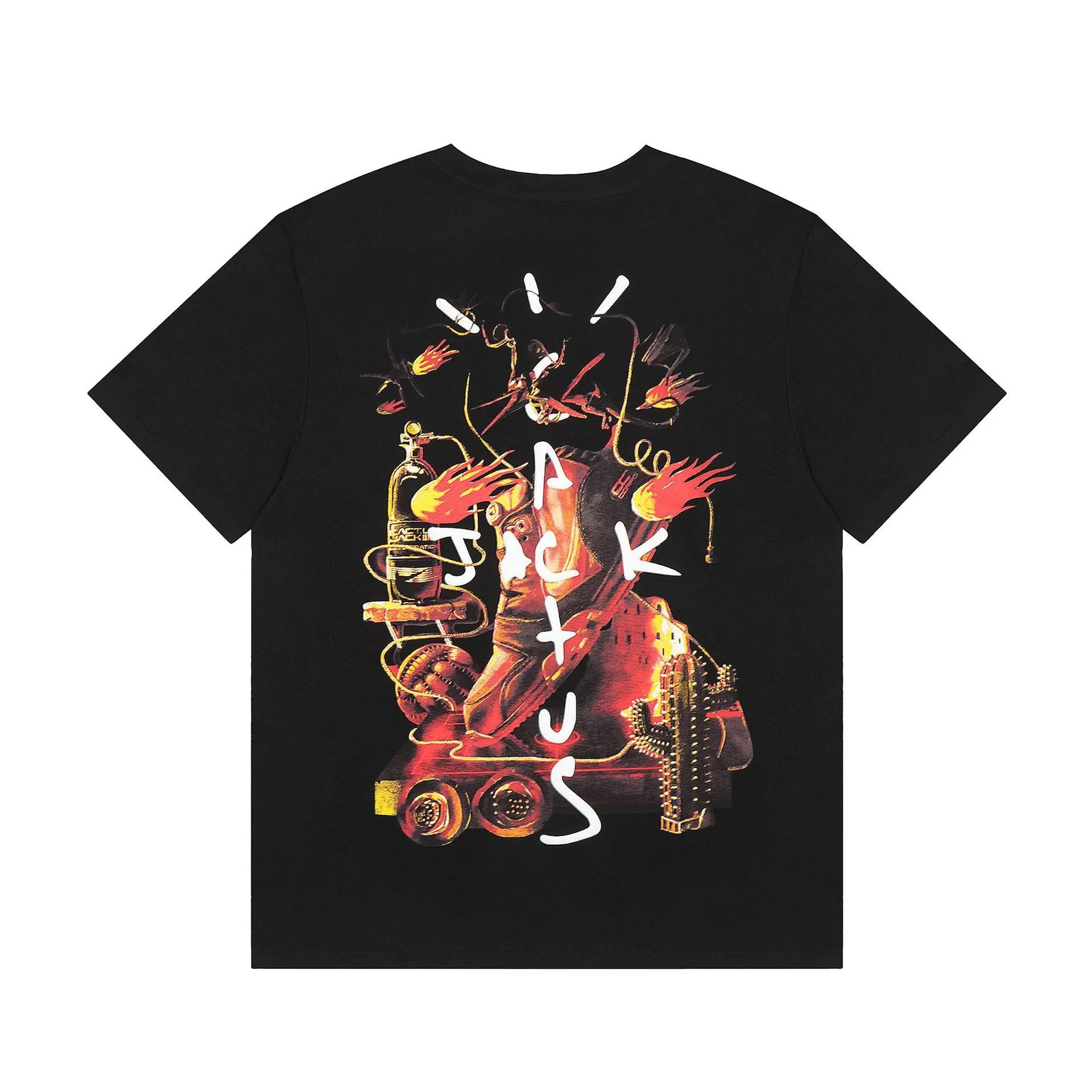 Street Graphic Cotton Tee Black Ivory - Gallery Image 5 - Detailed View