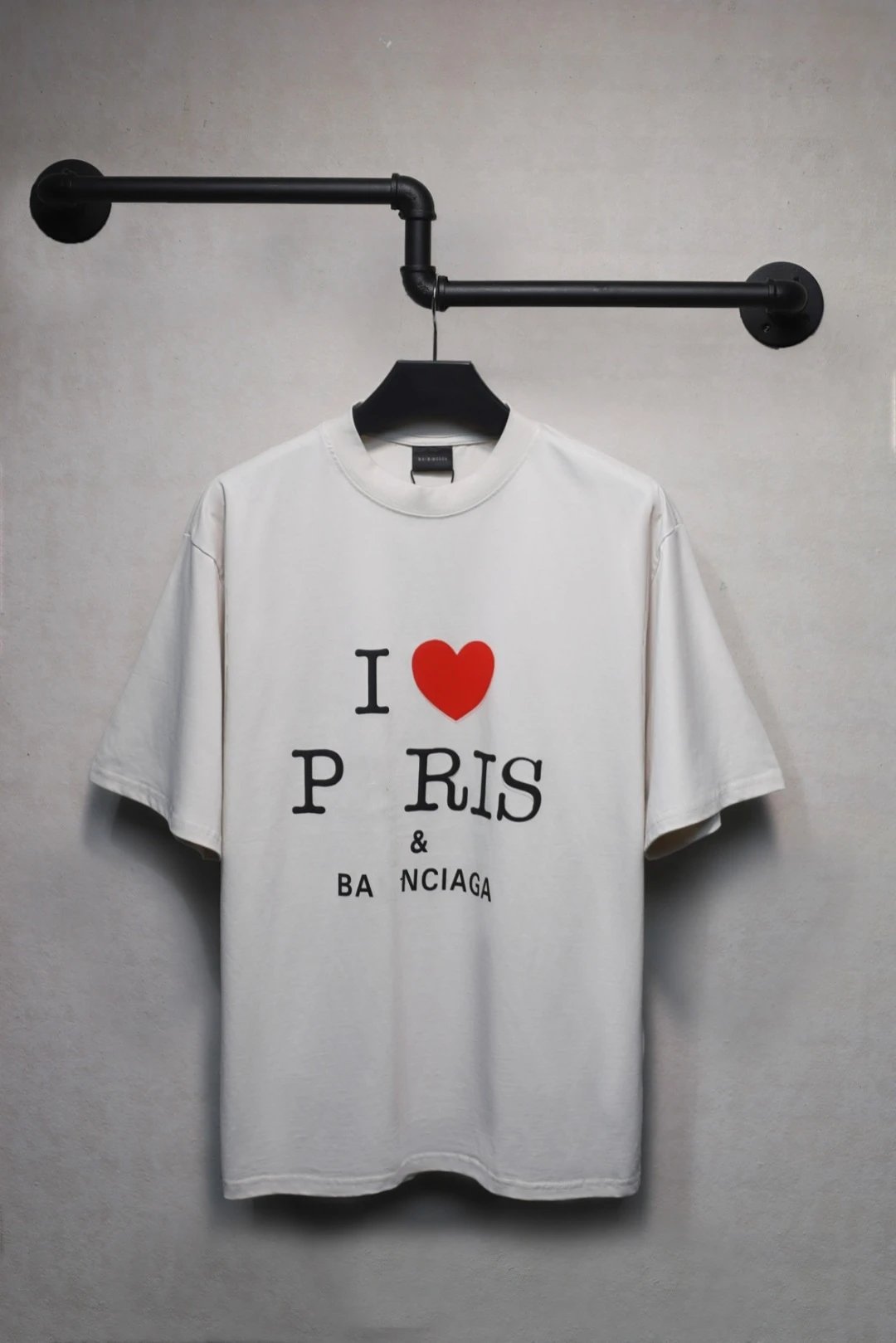 Unisex Graphic Print Cotton Tee Casual Top - Off White - Balenciaga - Cnfans - $28.39