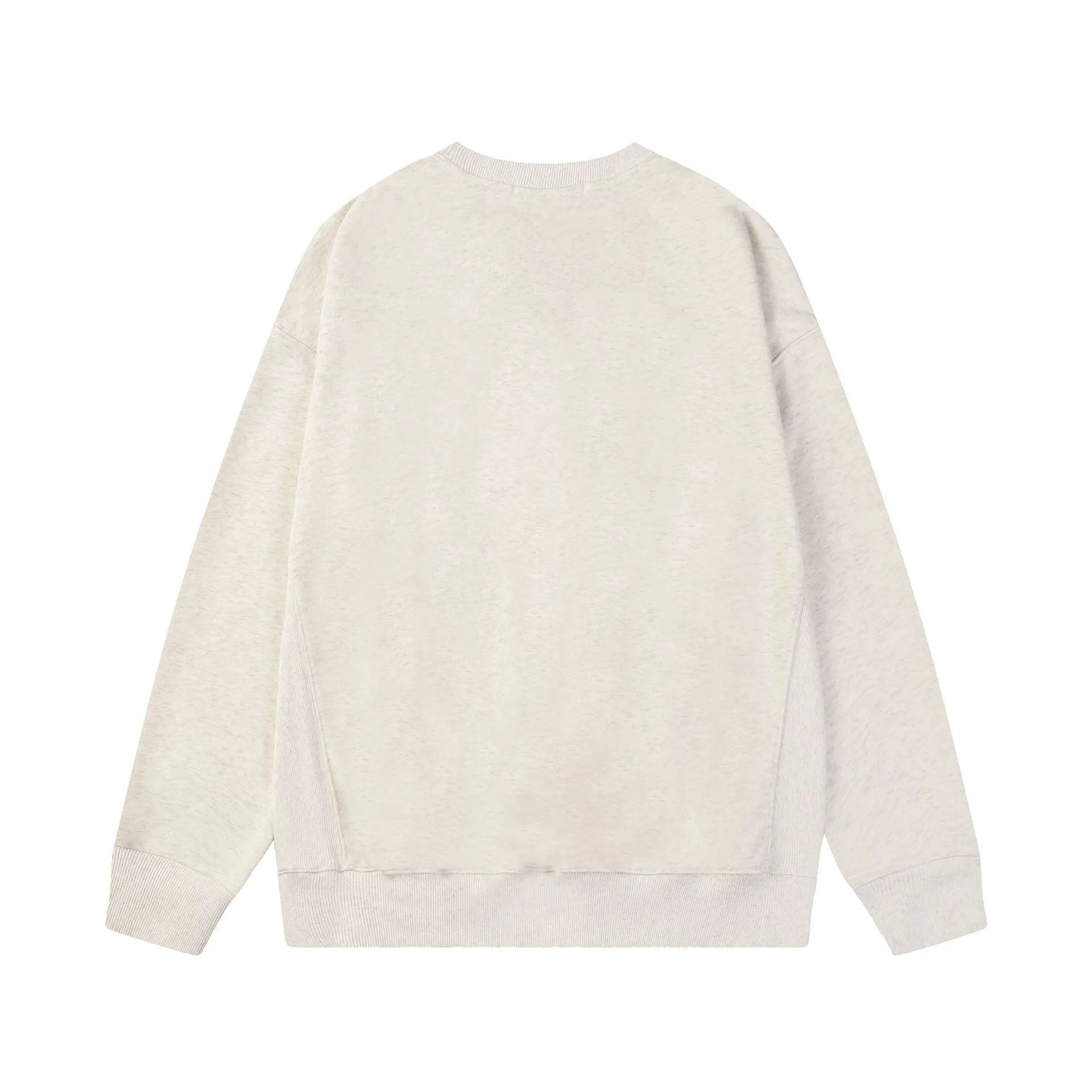 Women's Classic Daisy Embroidered Crewneck Pullover, Heather Grey - Gallery Image 3 - Detailed View