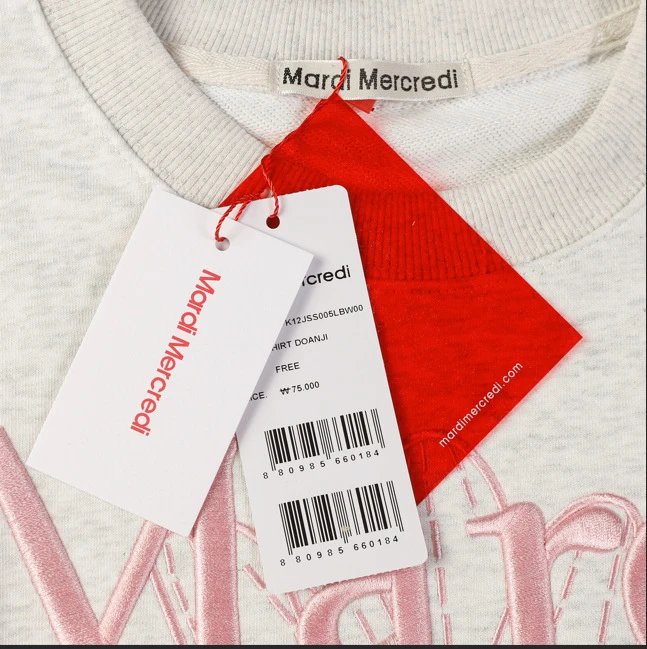 Women's Classic Daisy Embroidered Crewneck Pullover, Heather Grey - Gallery Image 7 - Detailed View