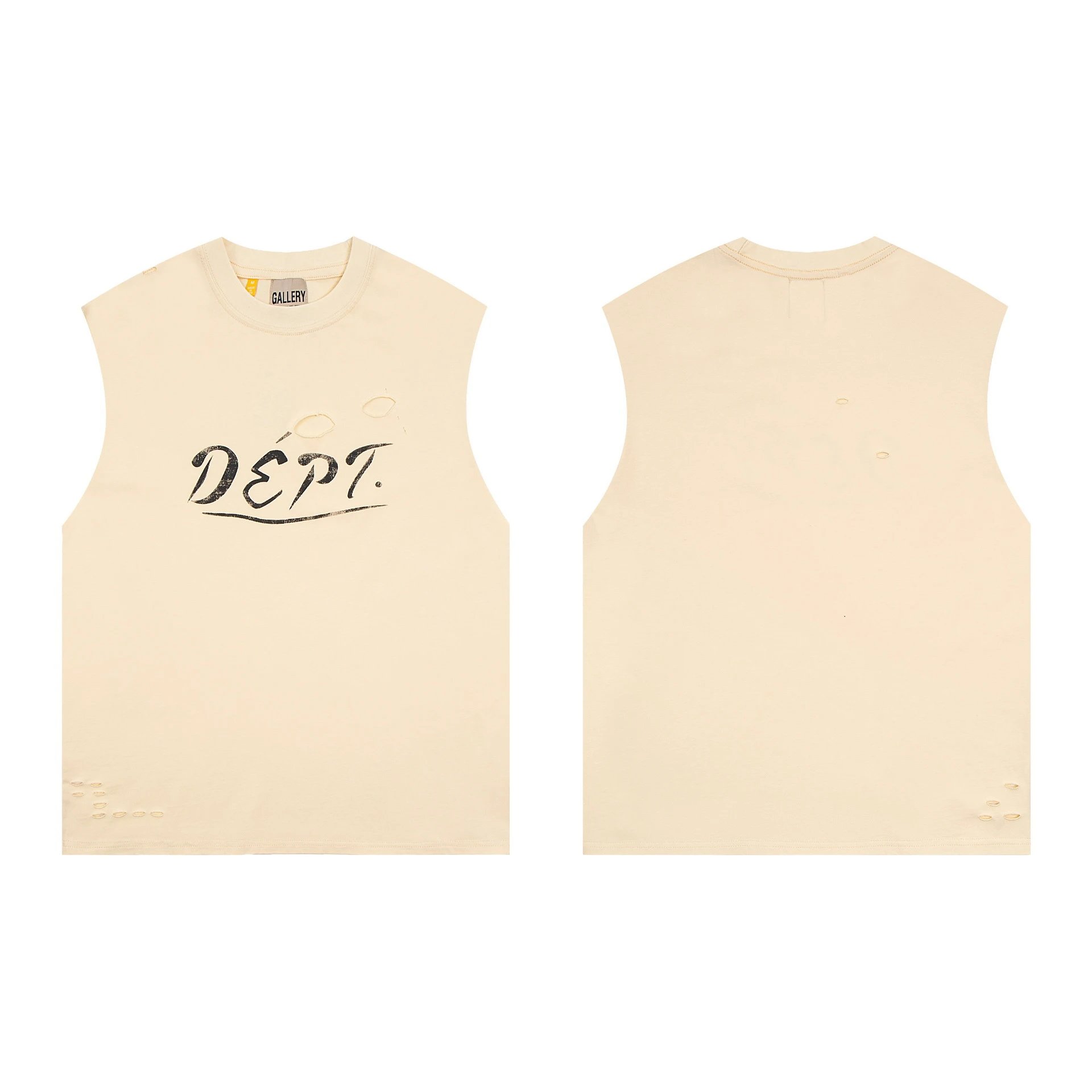 Gallery Dept Beige Distressed Tank - Related Product - Cnfans