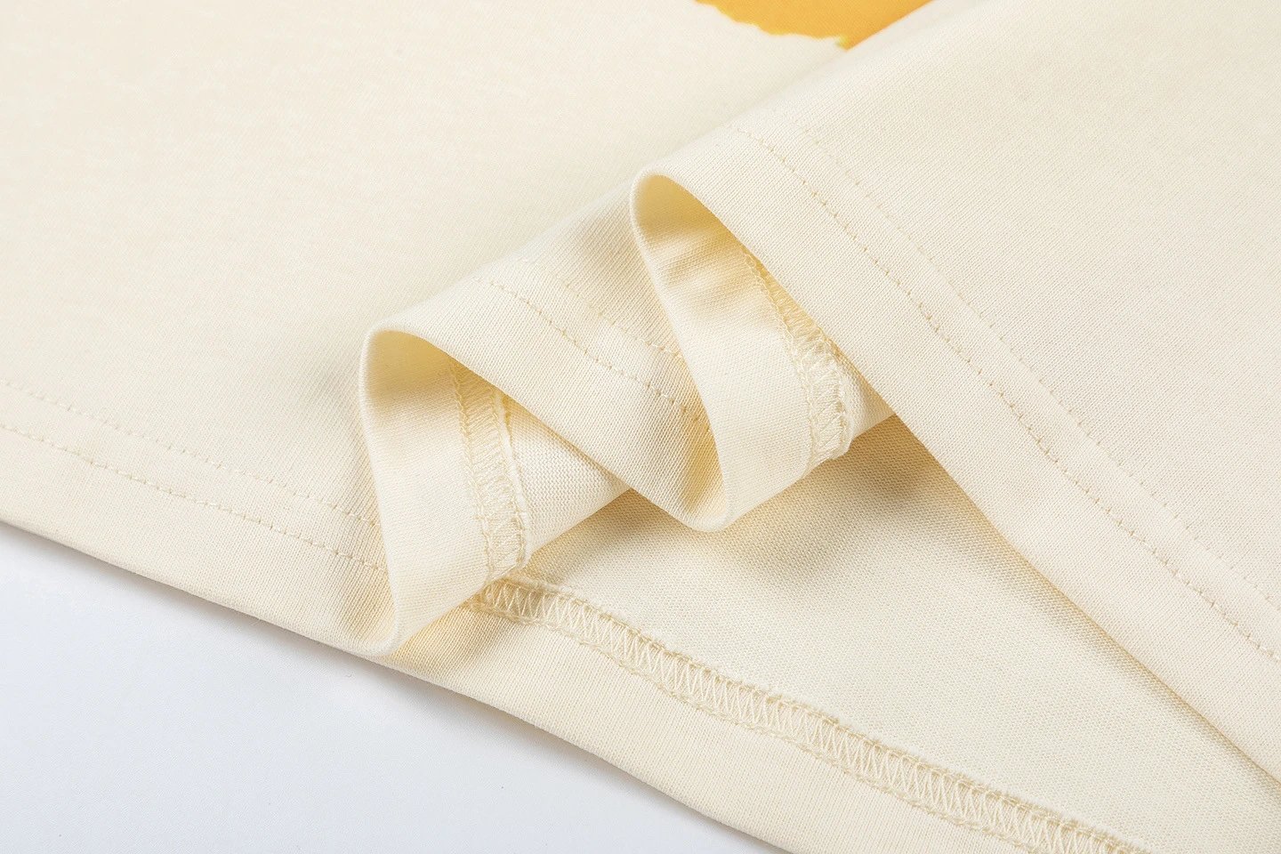 Casual Animal Print Cotton Tee Unisex Ivory - Gallery Image 14 - Detailed View