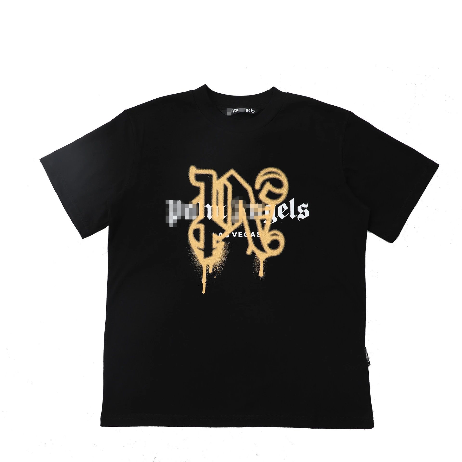 Urban Graffiti Print Cotton T-Shirt Black - Palm Angels - Cnfans - $20.65