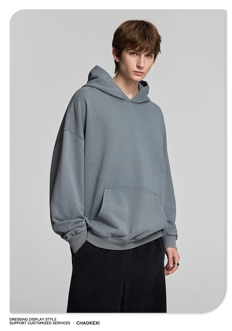 Oversized Washed Hoodie Unisex Fall Rosewood Pink - Gallery Image 11 - Detailed View