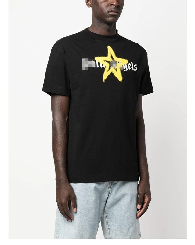 Graffiti Star Print Streetwear Tee Black - Gallery Image 13 - Detailed View
