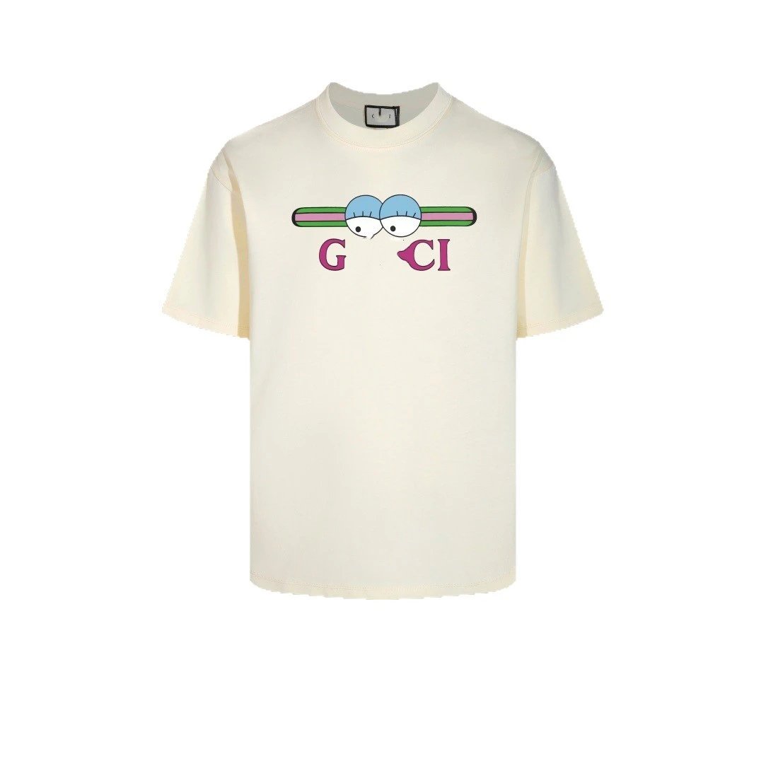 Casual Logo Cotton Tee Unisex Top Ecru - Gallery Image 8 - Detailed View