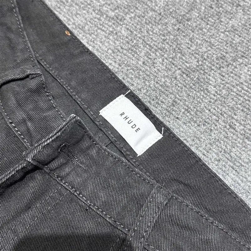 Rhude Logo Denim Shorts Multicolor - Gallery Image 6 - Detailed View