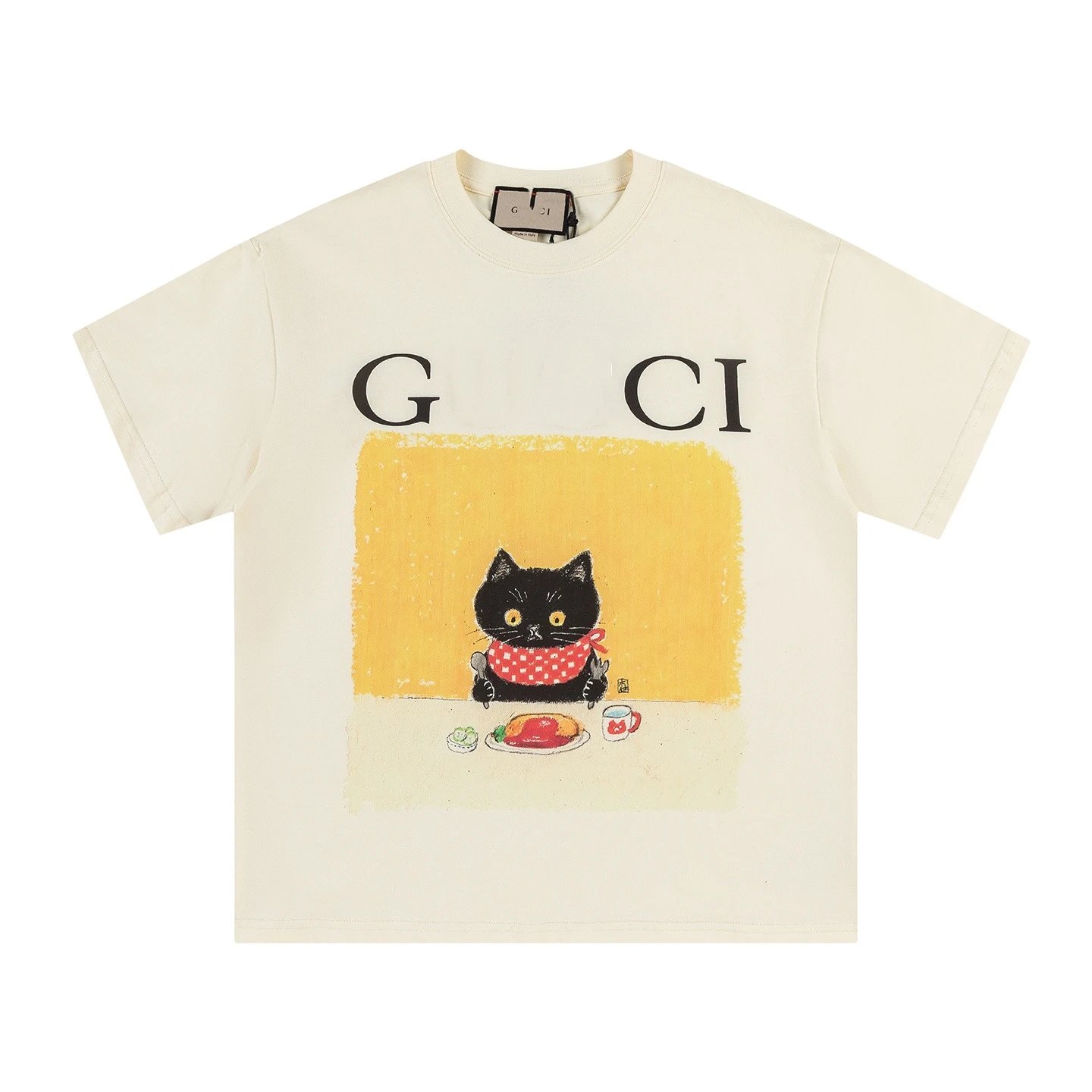 Cartoon Animal Print Cotton Tee Unisex Ivory - Gucci - Cnfans - $22.58