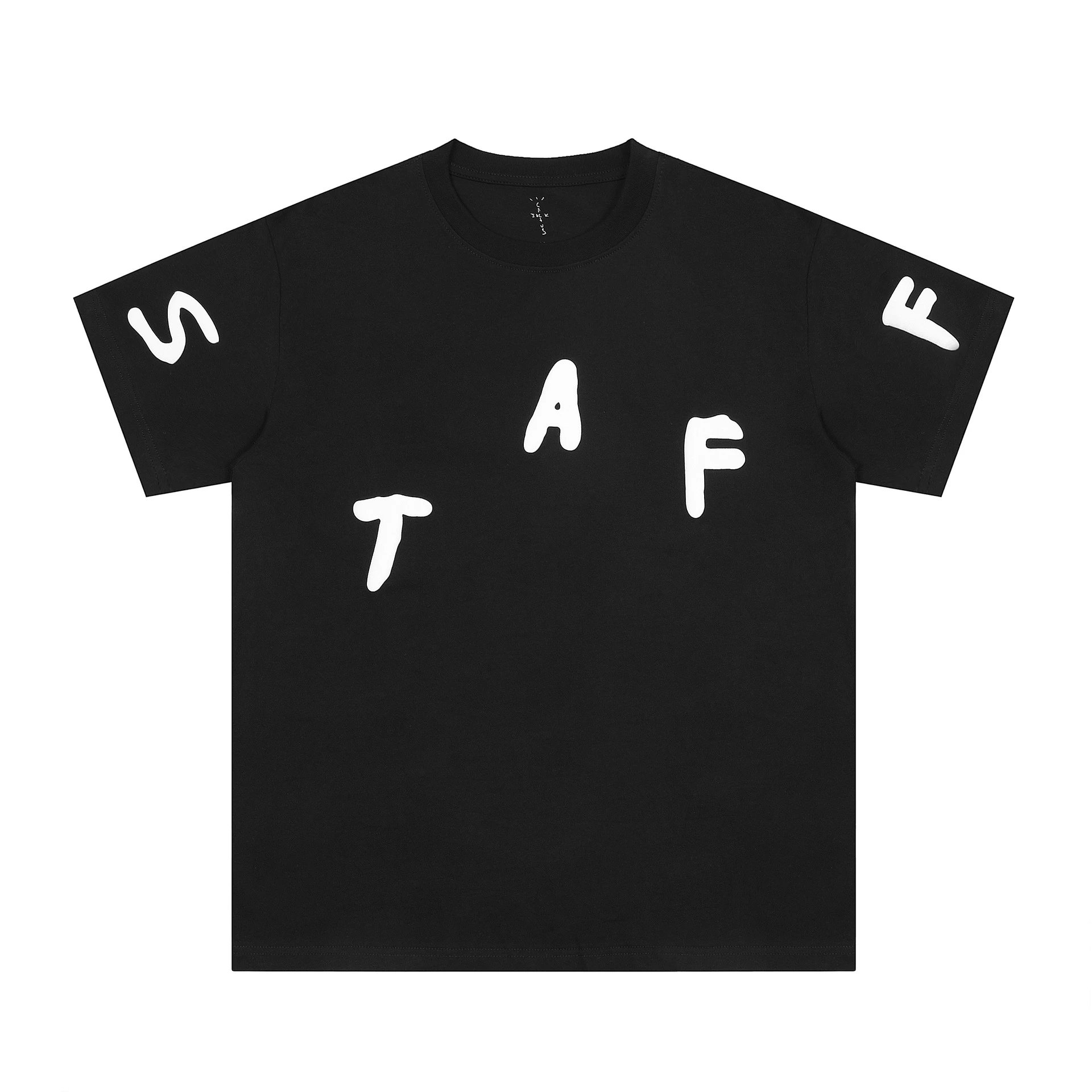 Streetwear Foam Print Staff T-Shirt Jet Black - Gallery Image 5 - Detailed View