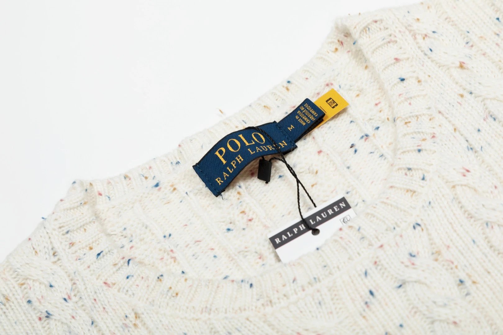 Cable-Knit Wool Blend Tee, Short Sleeve - Ecru - Gallery Image 10 - Detailed View