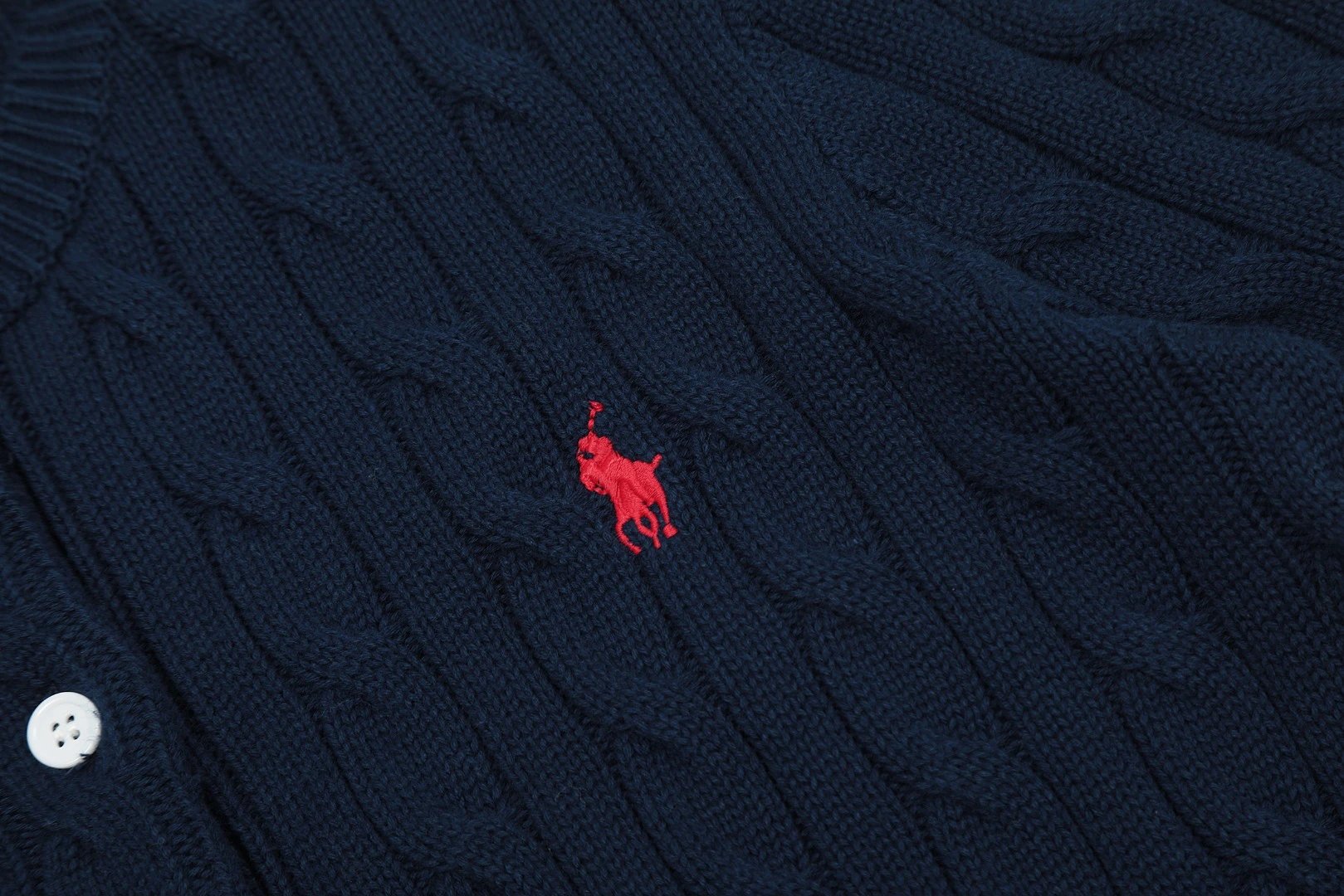 Cable-knit Slim Fit Cardigan Tee, Cerulean - Gallery Image 15 - Detailed View