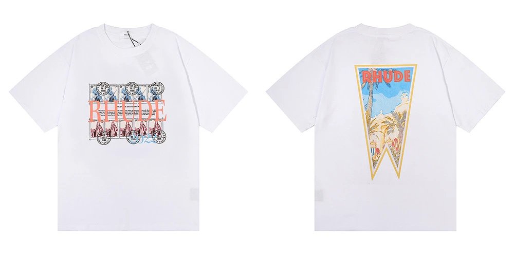 Rhude Stamp Print Tee Multicolor - Gallery Image 8 - Detailed View