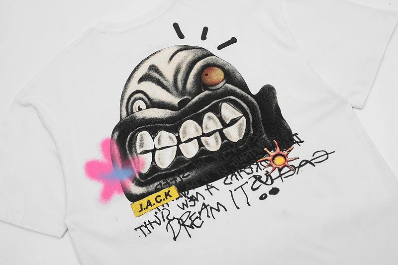 Street Graffiti Cartoon Tee White - Gallery Image 8 - Detailed View