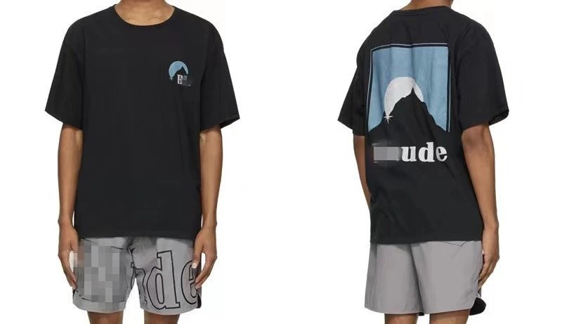 Rhude Sunset Print Tee Black - Gallery Image 7 - Detailed View