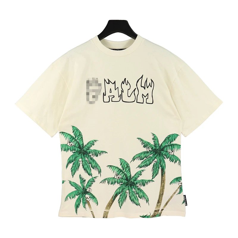 Vintage Cotton Skull Palm Tree Tee Ivory - Gallery Image 6 - Detailed View