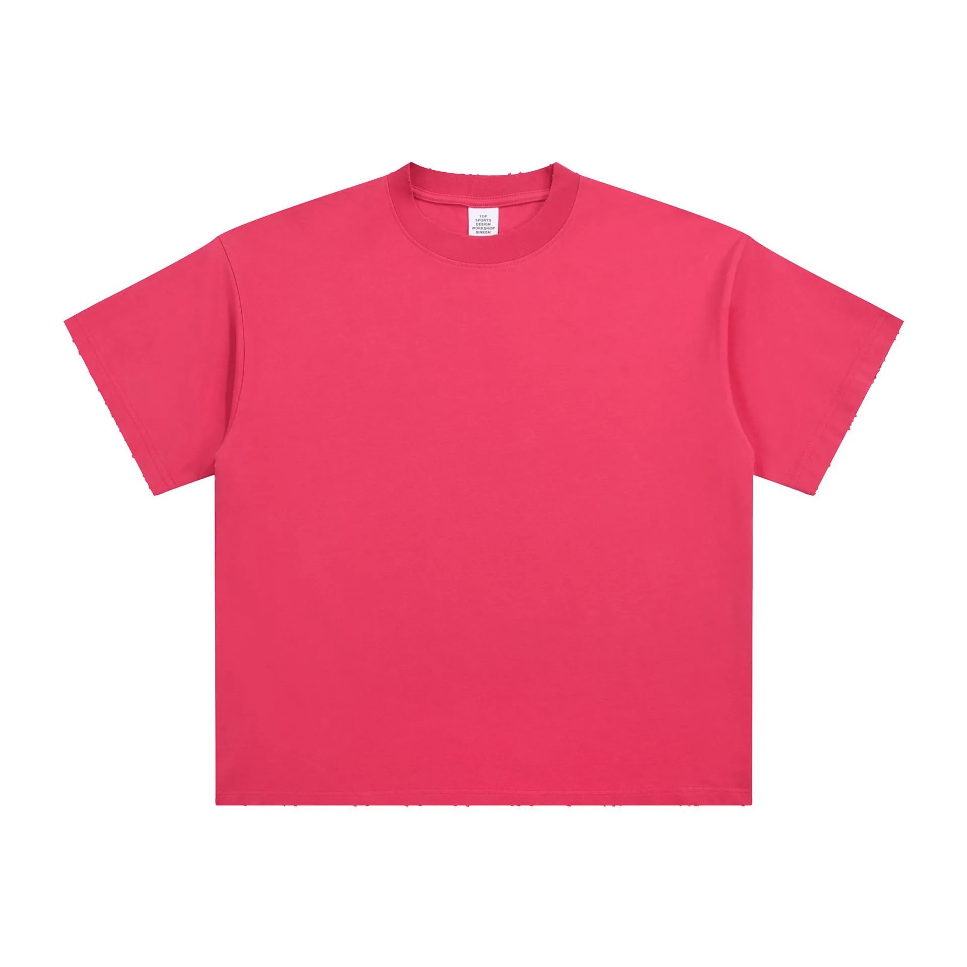Streetwear Cotton Summer T-Shirt Men Rose Red - CHAOKEXI - Cnfans - $17.74
