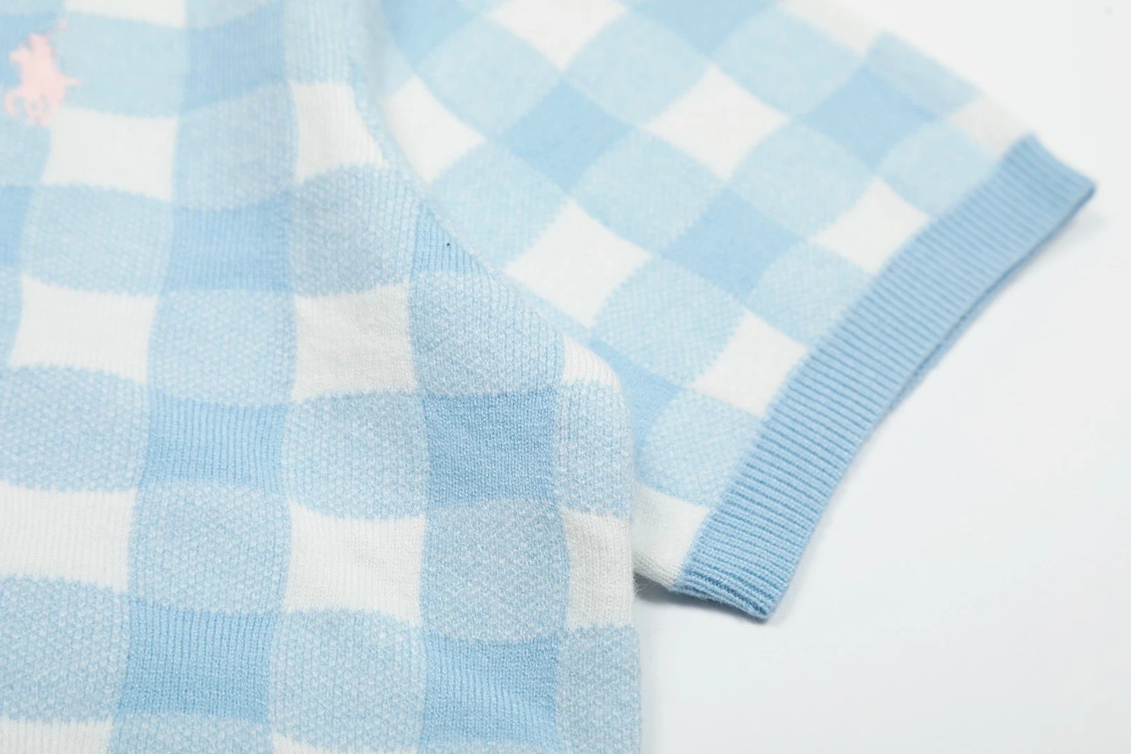 Summer Houndstooth Knit Tee, Casual Cerulean - Gallery Image 14 - Detailed View