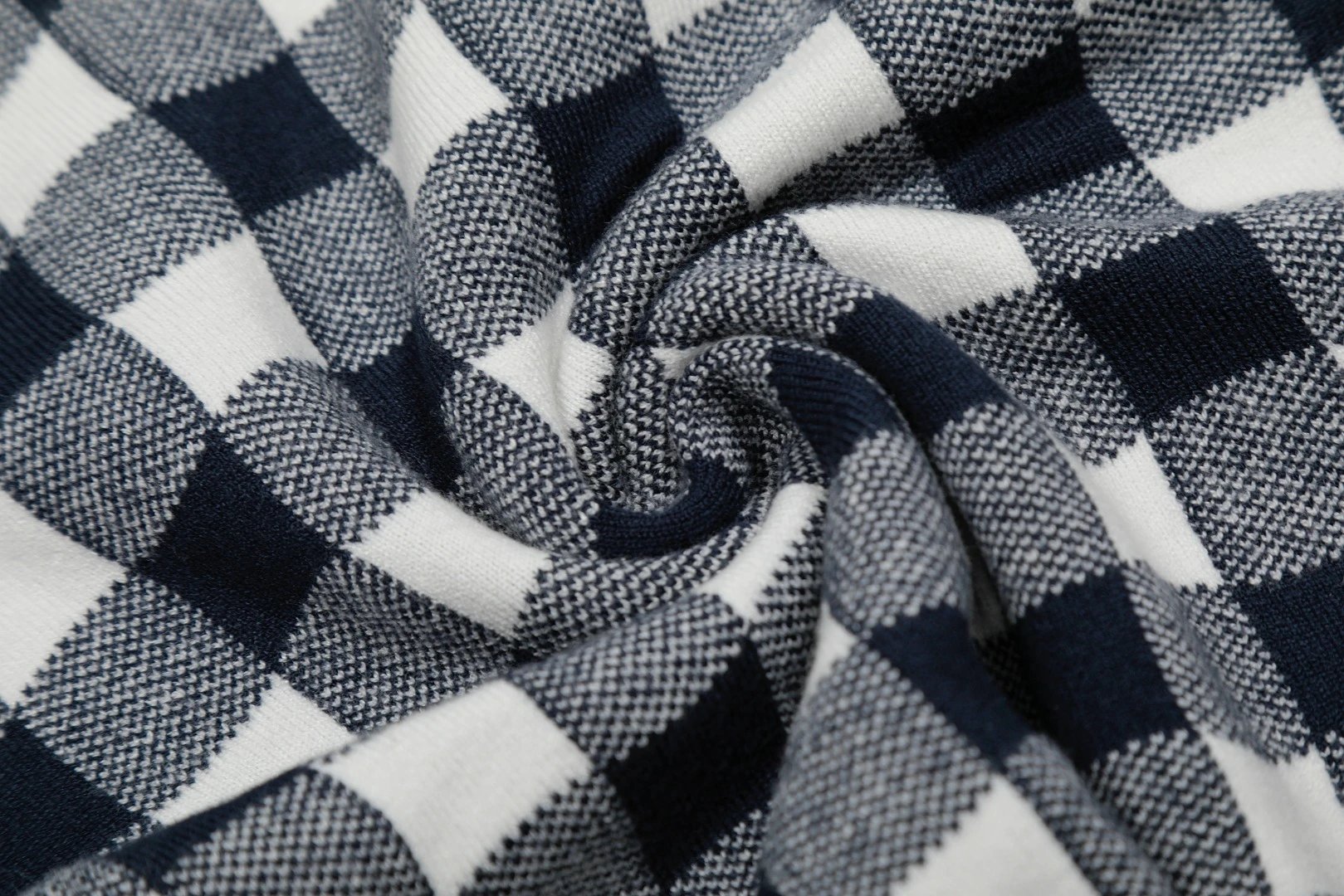 Summer Houndstooth Knit Tee, Casual Cerulean - Gallery Image 9 - Detailed View
