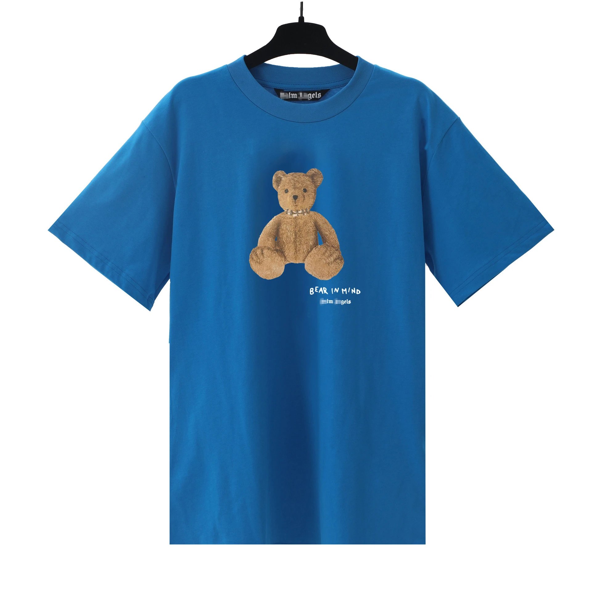 Streetwear Teddy Bear Graphic Cotton Tee Azure Blue - Palm Angels - Cnfans - $20.65