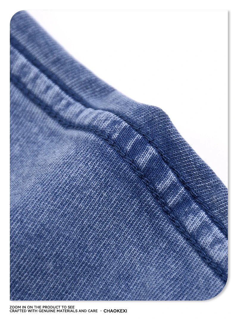 Vintage Cotton Men's Tee Streetwear Top - Indigo - Gallery Image 11 - Detailed View
