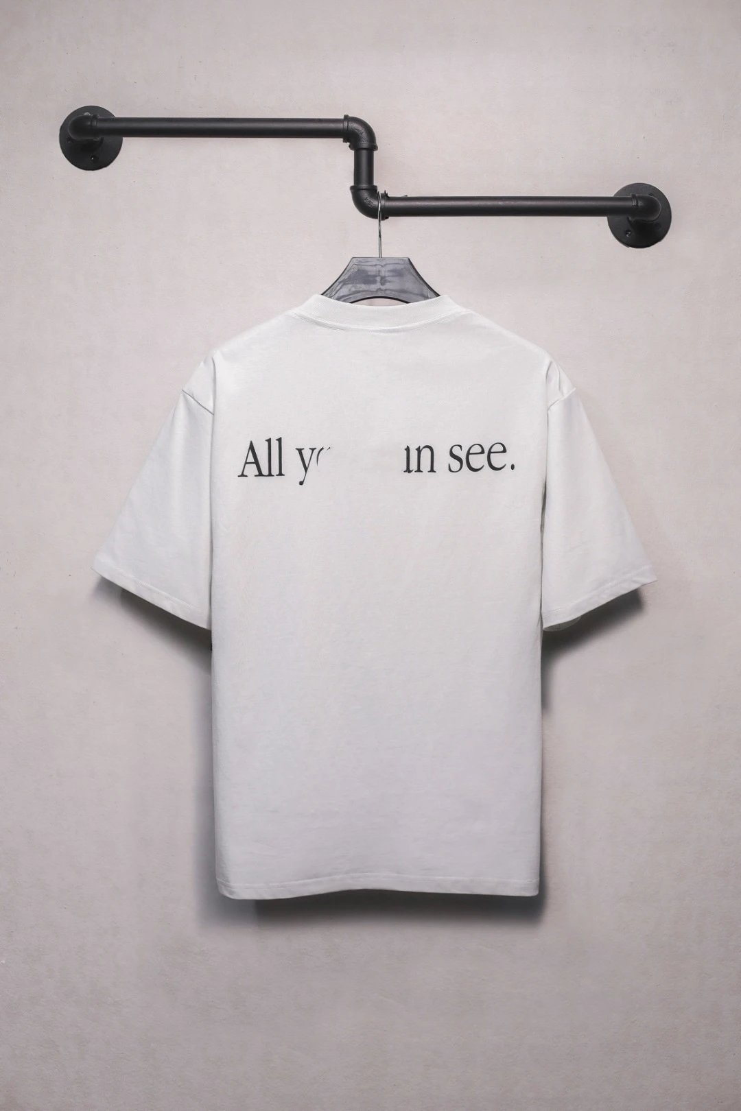 SS25 Unisex Oversized High Heel Pump Graphic Tee, Ecru - Gallery Image 6 - Detailed View