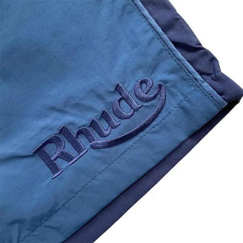 Rhude Embroidered Colorblock Shorts Multicolor - Gallery Image 11 - Detailed View