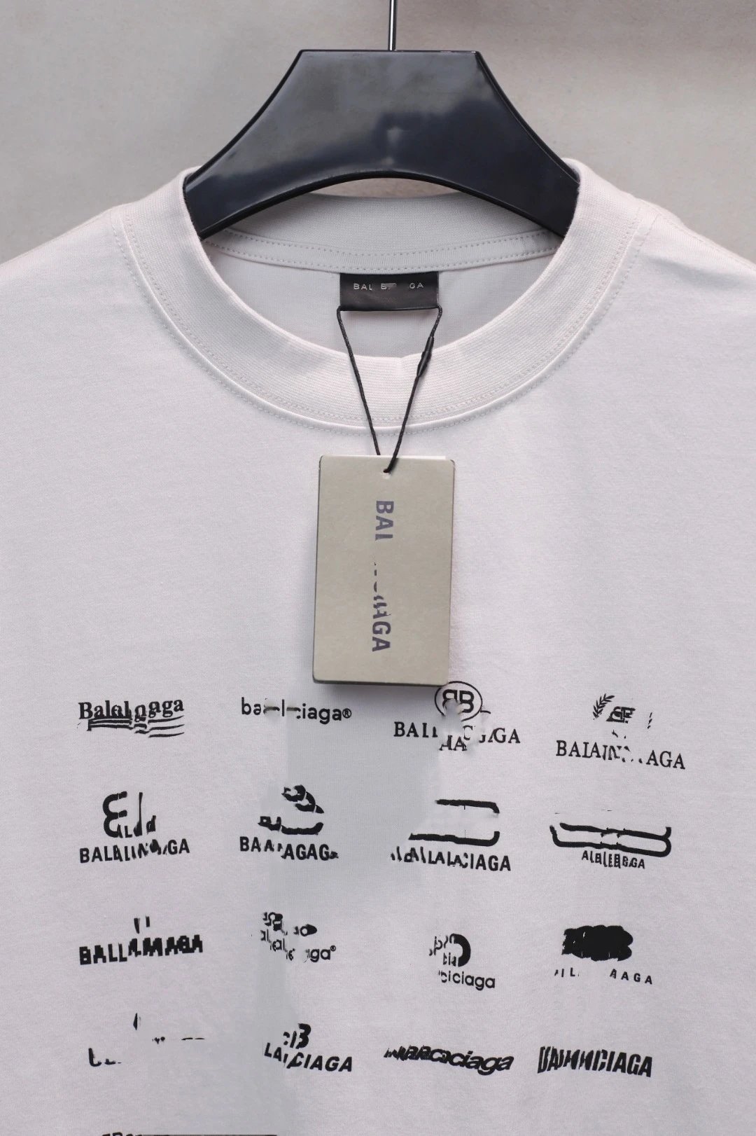 SS25 Unisex Oversized Multi-Logo Print T-Shirt Onyx Black - Gallery Image 5 - Detailed View