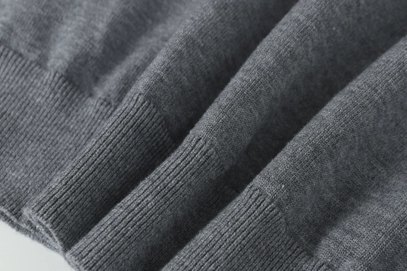 Women's Fall Winter Wool Blend Crewneck Dachshund Sweater Heather Gray - Gallery Image 13 - Detailed View