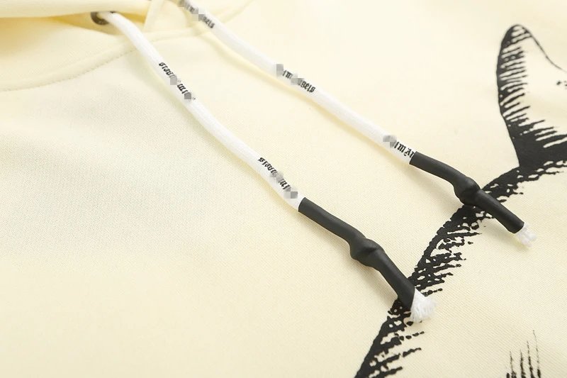 Street Shark Cotton Hoodie Unisex Top Ivory - Gallery Image 9 - Detailed View