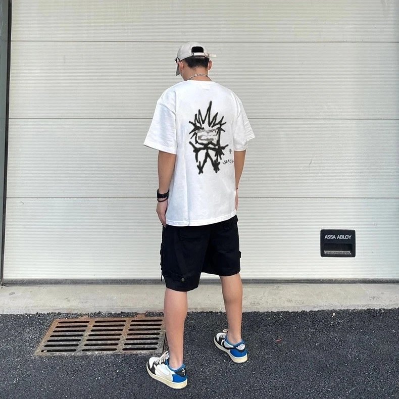 Streetwear Graphic Cotton T-Shirt Ivory - Gallery Image 11 - Detailed View