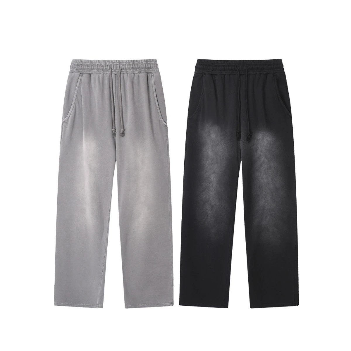 Vintage Terry Straight-Leg Men's Sweatpants - Onyx - Gallery Image 3 - Detailed View