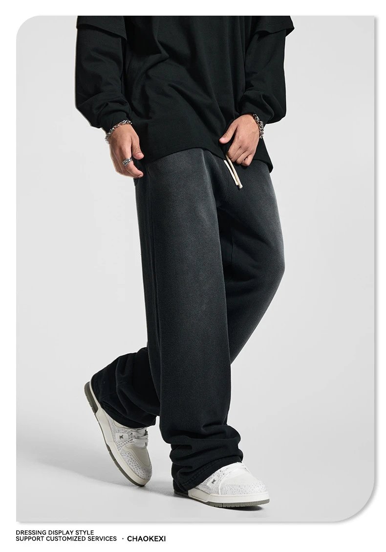 Vintage Terry Straight-Leg Men's Sweatpants - Onyx - Gallery Image 5 - Detailed View