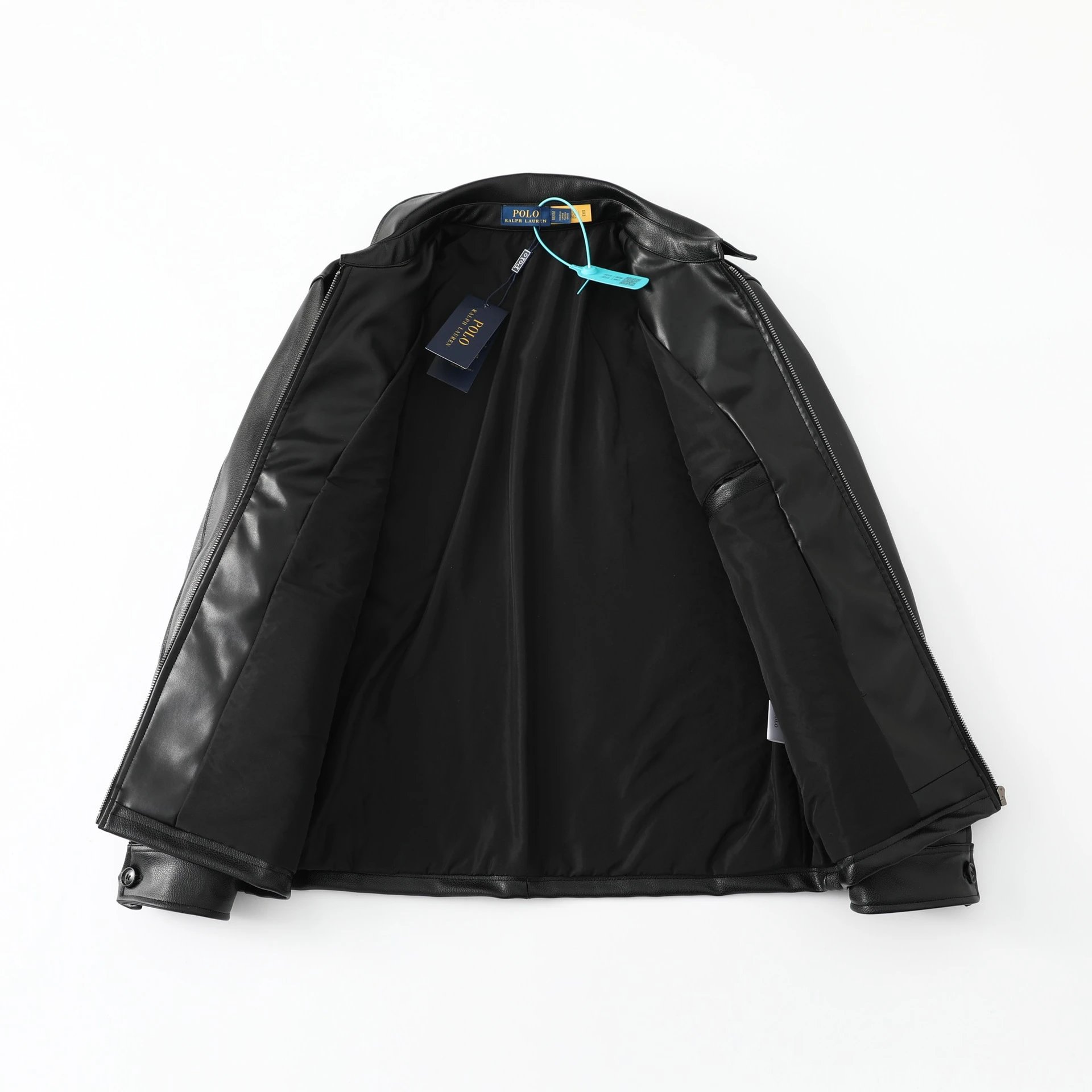Polo Black Leather Jacket - Gallery Image 3 - Detailed View
