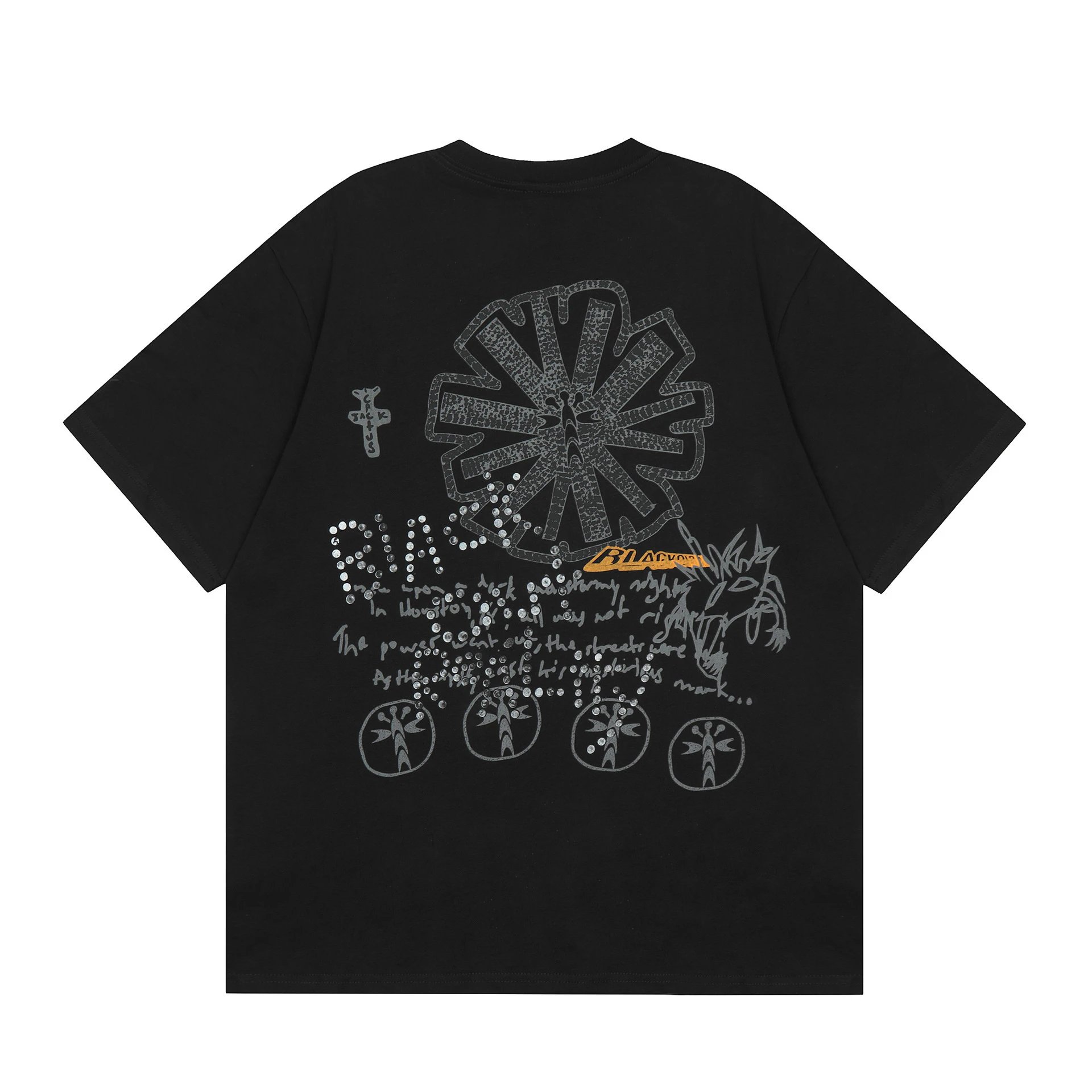 Street Graphic Cotton Tee Charcoal Black - Gallery Image 3 - Detailed View