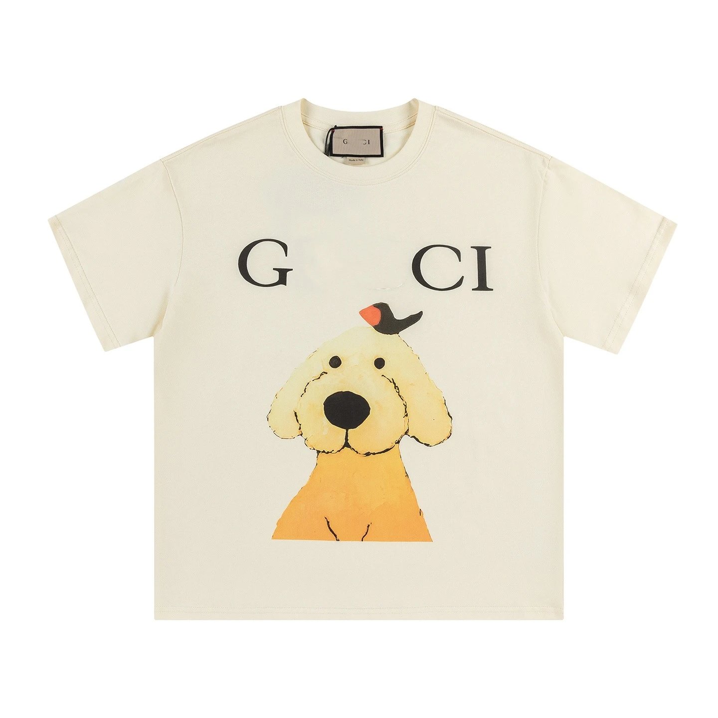 Casual Animal Cotton Tee Unisex Ivory - Gucci - Cnfans - $22.58