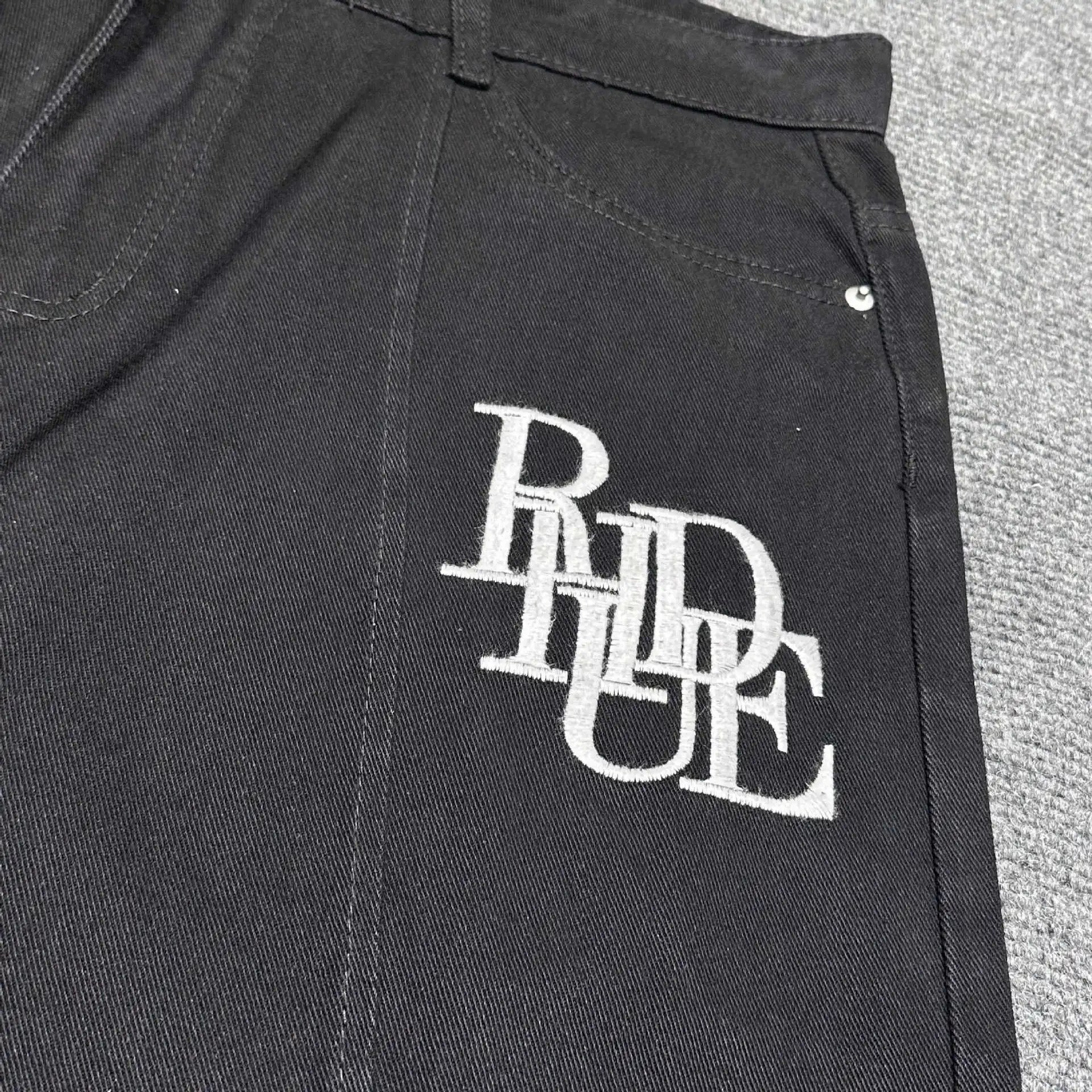 Rhude Logo Denim Shorts Multicolor - Gallery Image 10 - Detailed View