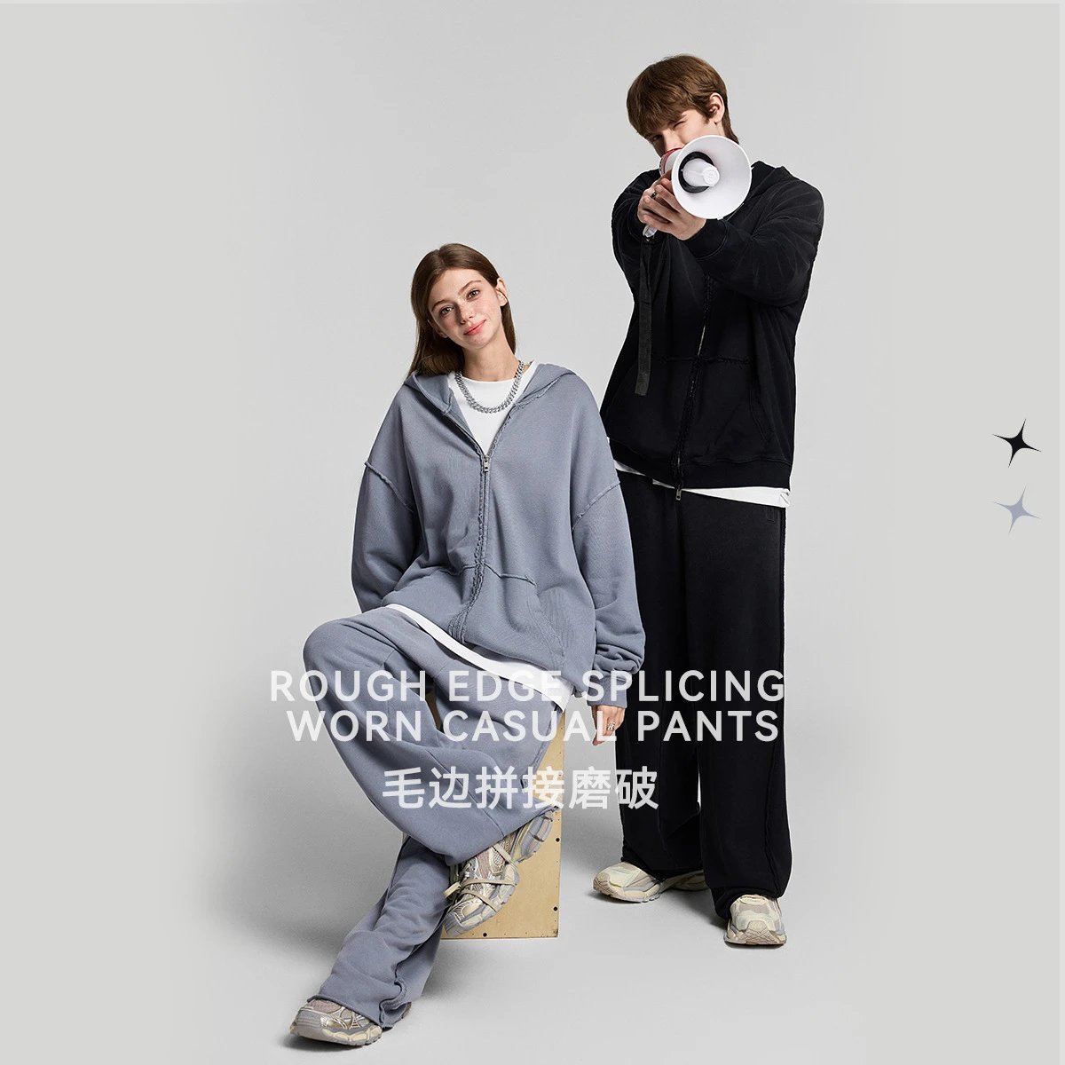 Men's Cotton Straight-leg Casual Pants Faded Black - Gallery Image 4 - Detailed View