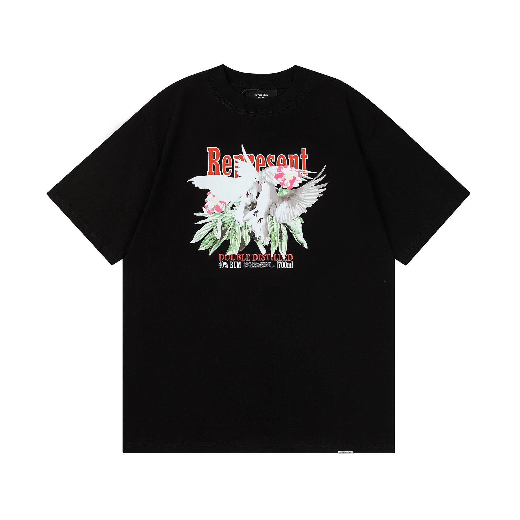 REPRESENT White Dove Print Tee Multi - Gallery Image 4 - Detailed View