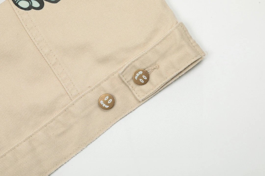 Street Art Alien Denim Jacket Sand Beige - Gallery Image 9 - Detailed View