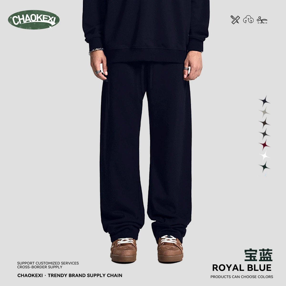 Casual Terry Hoodie Set Unisex Royal Blue - Calvin Klein - Cnfans - $26.77