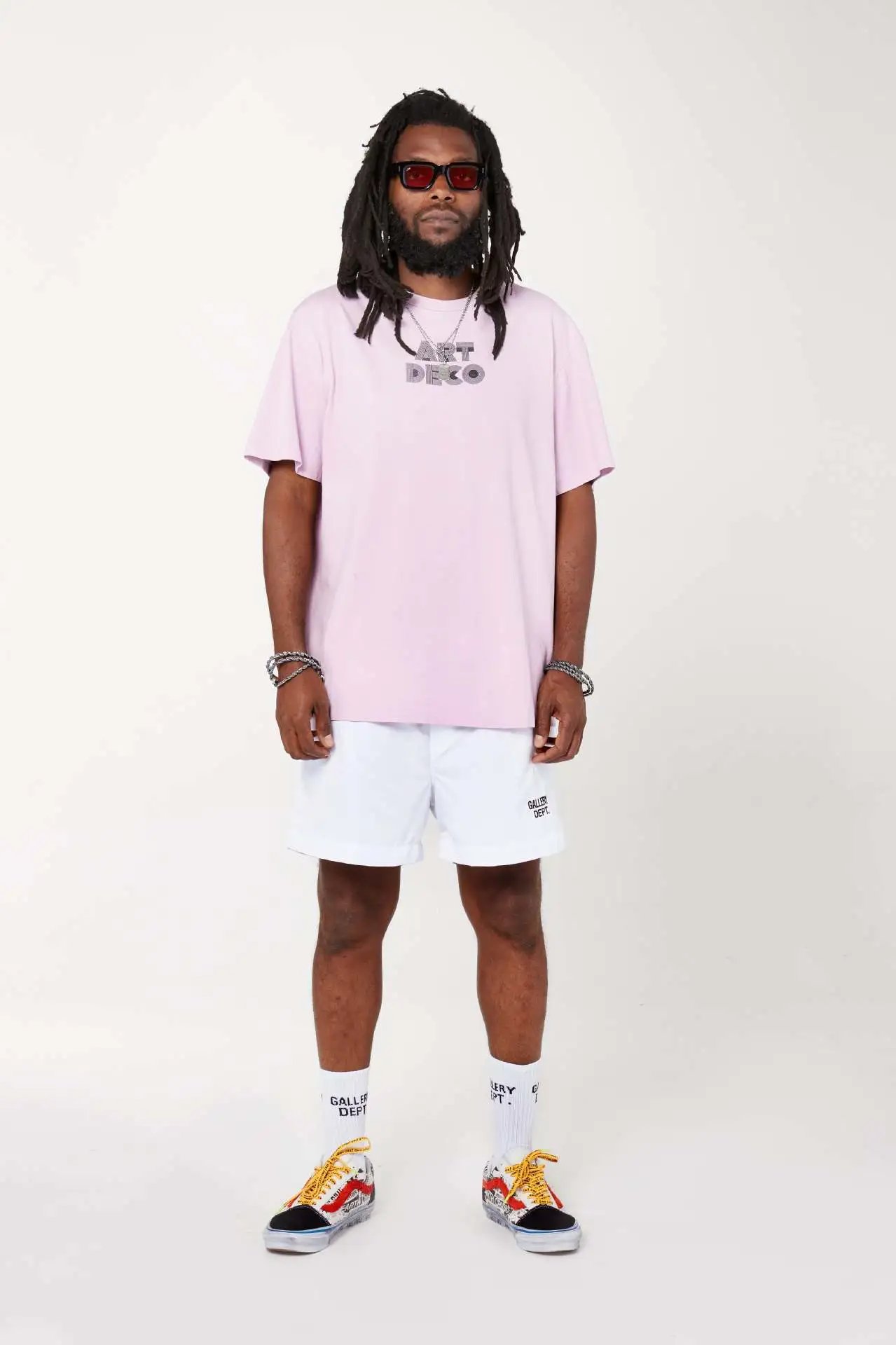 Gallery Dept Gold Print T-Shirt Pink - Gallery Image 12 - Detailed View