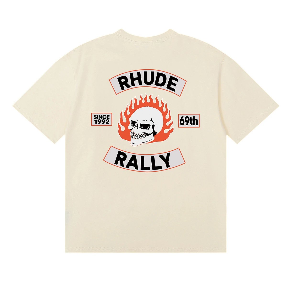 Rhude Skull Graphic Tee White - Gallery Image 6 - Detailed View