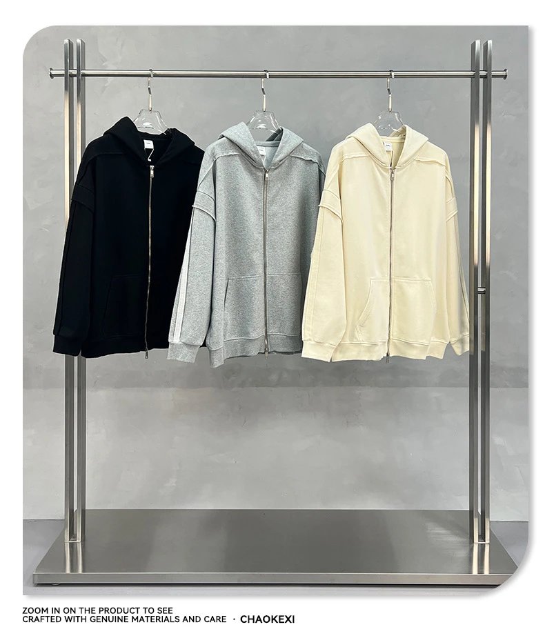 Oversized Hoodie Set Streetwear Heather Gray - Gallery Image 7 - Detailed View